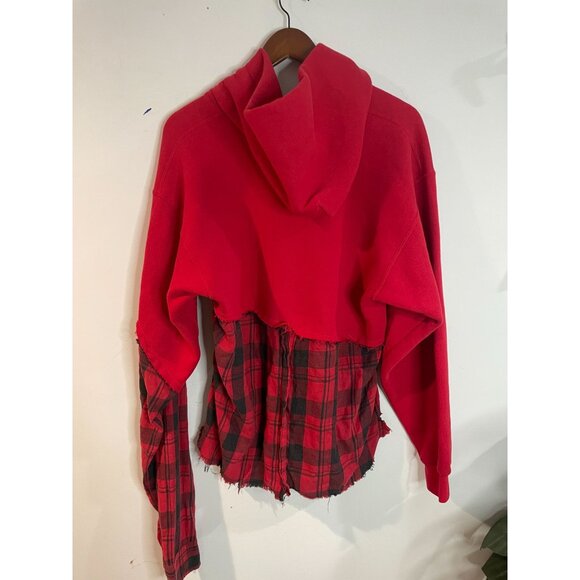 M.J. Soffe Indiana Hooded Sweatshirt With Plaid Flannel Bottom Size M - Picture 2 of 16